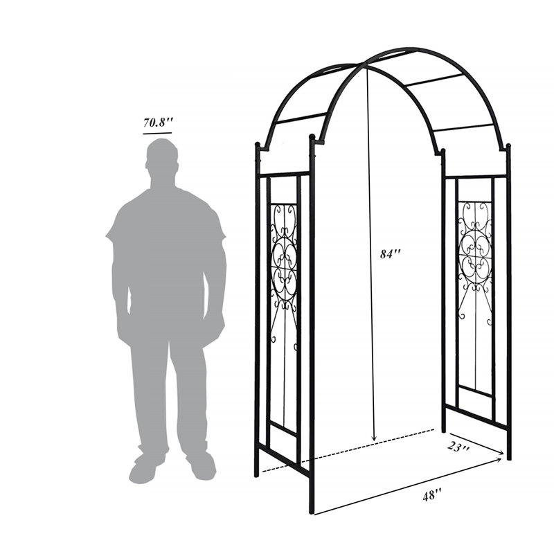OUTOUR 84'' H x 23'' Iron Arched Trellis & Reviews Wayfair
